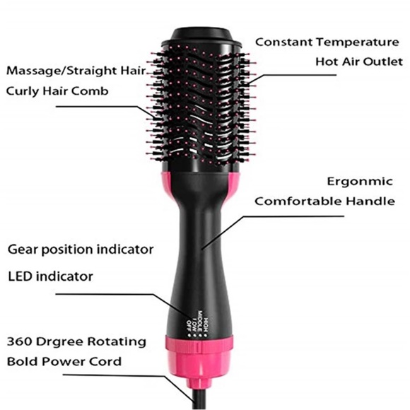 3 in 1 Hair Dryer Brush Blow Dryer with Comb One Step Hair Blower Brush Hot Air - Picture 5 of 10